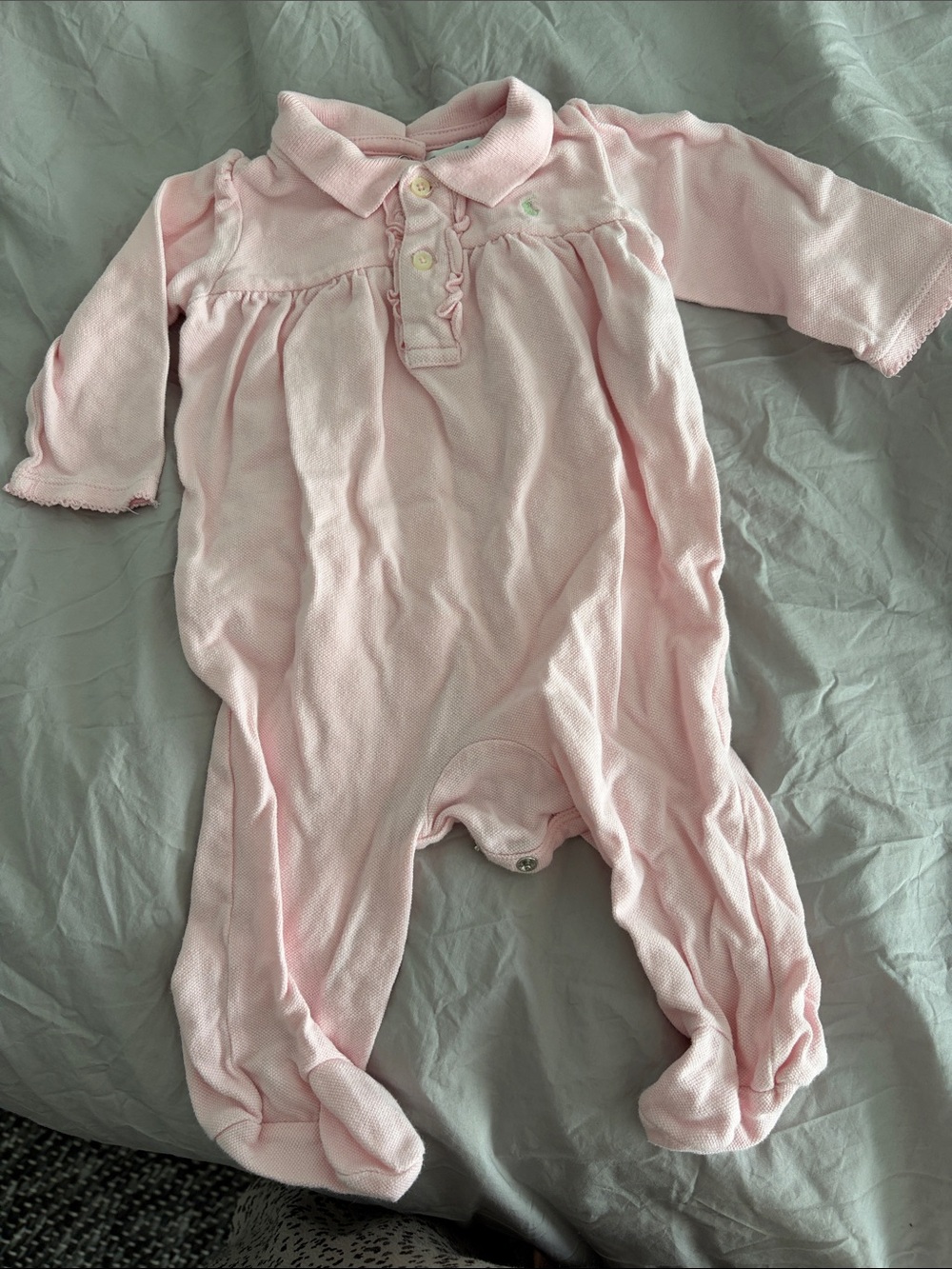 Ralph Lauren Light Pink footed One-Piece Romper 9 months